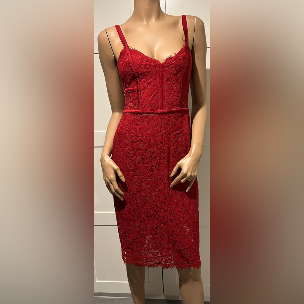 Express Vibrant Red Lace Dress Size 4